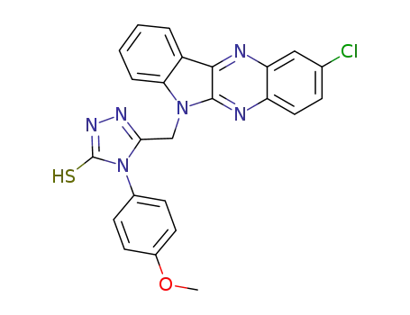 3H-1,2,4-Triazole-3-thione, 2,4-dihydro-5-((2-chloro-6H-indolo(2,3-b)quinoxalin-6-yl)methyl)-4-(4-methoxyphenyl)-