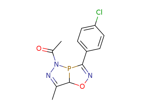 5-Acetyl-3-(4-chlorophenyl)-7-methyl-5,7a-dihydro[1,2,3]diazaphospholo[3,4-d][1,2,4]oxazaphosphole cas  82201-26-1