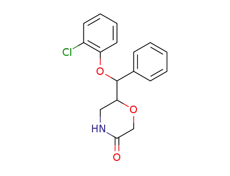 Molecular Structure of 93886-33-0 (6-((2-Chlorophenoxy)(phenyl)Methyl)Morpholin-3-one)
