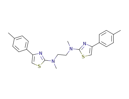 Molecular Structure of 128699-85-4 (N,N'-Dimethyl-N,N'-bis<4-(4-methyl-phenyl)-thiazol-2-yl>-1,2-diaminoethane)