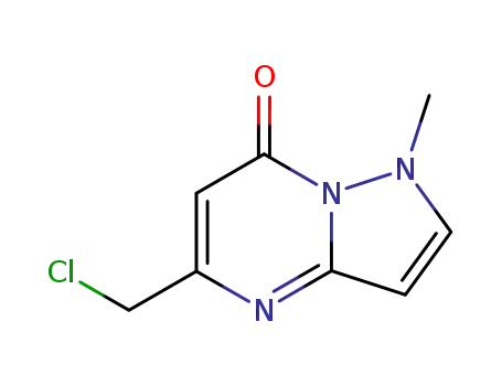 Molecular Structure of 104164-03-6 (5-Chloromethyl-1-methyl-1H-pyrazolo[1,5-a]pyrimidin-7-one)