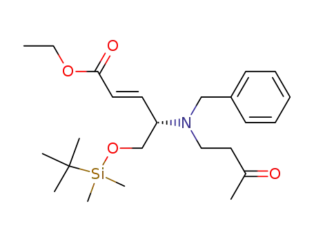 (E)-(S)-4-[Benzyl-(3-oxo-butyl)-amino]-5-(tert-butyl-dimethyl-silanyloxy)-pent-2-enoic acid ethyl ester