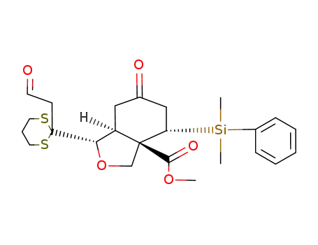 (1R<sup>*</sup>,3aR<sup>*</sup>,4R<sup>*</sup>,7a<sup>R*</sup>)-Methyl 4-Dimethyl(phenyl)silyl-1-<2'-(formylmethyl)-1',3'-dithian-2'-yl>-6-oxoperhydroisobenzofuran-3a-carboxylate