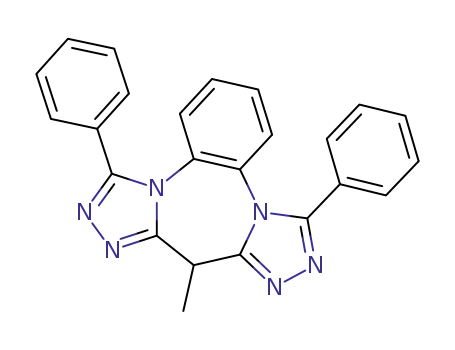 Molecular Structure of 133118-27-1 (9H-Bis(1,2,4)triazolo(4,3-a:3,4-d)(1,5)benzodiazepine, 6,12-diphenyl-9-methyl-)