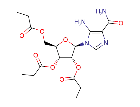 Molecular Structure of 70590-17-9 (5-amino-1-(2,3,5-tri-O-propionyl-β-D-ribofuranosyl)-imidazole-4-carboxamide)