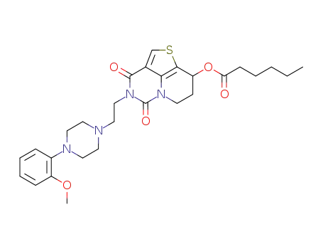 Hexanoic acid 4-{2-[4-(2-methoxy-phenyl)-piperazin-1-yl]-ethyl}-3,5-dioxo-4,5,7,8-tetrahydro-3H,6H-1-thia-4,5a-diaza-acenaphthylen-8-yl ester