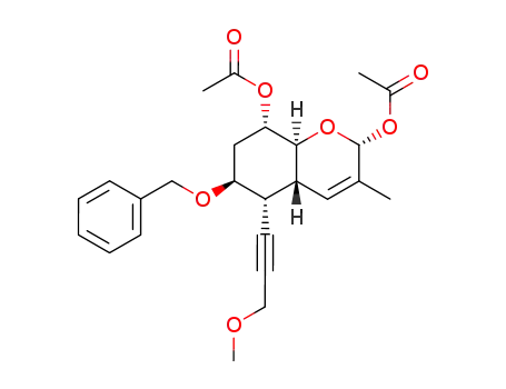 Acetic acid (2R,4aR,5R,6S,8S,8aS)-2-acetoxy-6-benzyloxy-5-(3-methoxy-prop-1-ynyl)-3-methyl-4a,5,6,7,8,8a-hexahydro-2H-chromen-8-yl ester