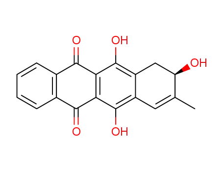 Molecular Structure of 143033-03-8 (5,12-Naphthacenedione, 7,8-dihydro-6,8,11-trihydroxy-9-methyl-, (R)-)