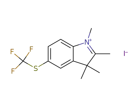 Molecular Structure of 88581-22-0 (3H-Indolium, 1,2,3,3-tetramethyl-5-[(trifluoromethyl)thio]-, iodide)