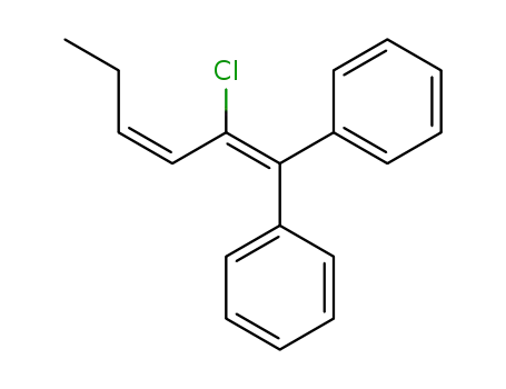 Molecular Structure of 88069-85-6 (Benzene, 1,1'-(2-chloro-1,3-hexadienylidene)bis-)