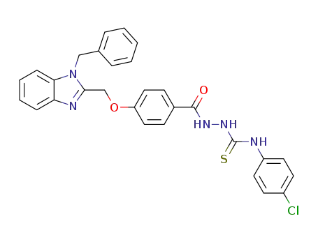 Molecular Structure of 133389-32-9 (1-benzyl-2-<4-(p-chlorophenyl thiocarbamoylhydrazinocarbonyl)phenoxymethyl>-1H-benzimidazole)