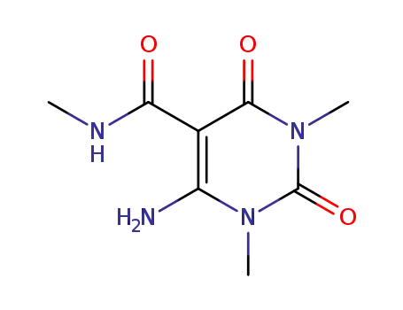 Molecular Structure of 64467-21-6 (5-Pyrimidinecarboxamide,
6-amino-1,2,3,4-tetrahydro-N,1,3-trimethyl-2,4-dioxo-)