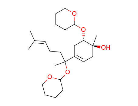 Molecular Structure of 110315-47-4 (3-Cyclohexen-1-ol,
4-[1,5-dimethyl-1-[(tetrahydro-2H-pyran-2-yl)oxy]-4-hexenyl]-1-methyl-6-[
(tetrahydro-2H-pyran-2-yl)oxy]-)