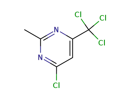 Molecular Structure of 19827-41-9 (Pyrimidine, 4-chloro-2-methyl-6-(trichloromethyl)-)