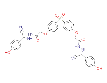 p,p'-bis(α-cyano(4-hydroxyphenyl)methylhydrazinocarbonylmethoxy)diphenyl sulphone