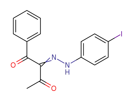 Molecular Structure of 139120-22-2 (1,2,3-Butanetrione, 1-phenyl-, 2-[(4-iodophenyl)hydrazone])