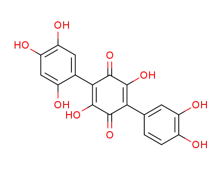 Molecular Structure of 112209-63-9 (2,5-Cyclohexadiene-1,4-dione,
2-(3,4-dihydroxyphenyl)-3,6-dihydroxy-5-(2,4,5-trihydroxyphenyl)-)