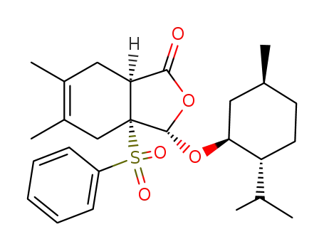 (3S,3aR,7aS)-3a-Benzenesulfonyl-3-((1S,2R,5S)-2-isopropyl-5-methyl-cyclohexyloxy)-5,6-dimethyl-3a,4,7,7a-tetrahydro-3H-isobenzofuran-1-one