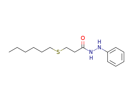Molecular Structure of 126740-36-1 (Propanoic acid,3-(hexylthio)-, 2-phenylhydrazide)