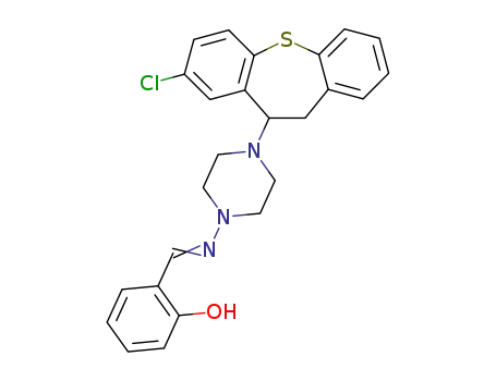 Molecular Structure of 86758-98-7 (2-(((4-(8-Chloro-10,11-dihydrodibenzo(b,f)thiepin-10-yl)-1-piperazinyl )imino)methyl)phenol)