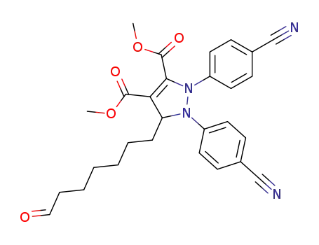 7-<1,2-Bis(4-cyanphenyl)-3,4-bis(methoxycarbonyl)-2,5-dihydro-1H-pyrazol-5-yl>heptanal