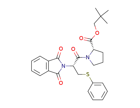 Molecular Structure of 118335-83-4 (1-(S-Phenyl-N-phthaloylcysteinyl)prolin-2,2-(dimethylpropyl)ester)