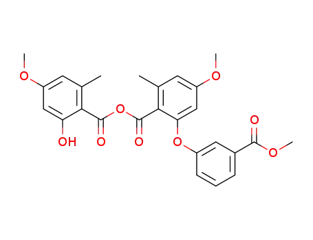 Molecular Structure of 113487-72-2 (2''-hydroxy-4''-methoxy-6''-methylbenzoic 4-methoxy-2-(3'-methoxycarbonylphenoxy)-6-methylbenzoic anhydride)