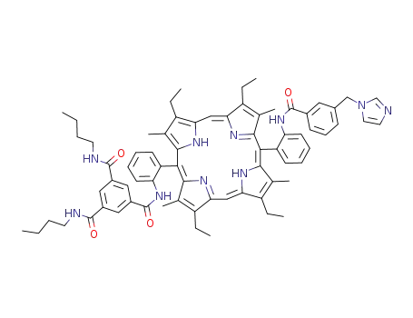 trans-5-<o-<m-(α-N-imidazolyl)toluamido>phenyl>-15-<o-<3,5-bis(n-butylaminocarbonyl)benzamido>phenyl>-2,8,12,18-tetraethyl-3,7,13,17-tetramethylporphyrin