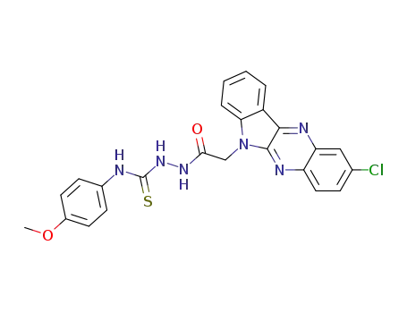Molecular Structure of 109322-13-6 (2-[(2-chloro-6H-indolo[2,3-b]quinoxalin-6-yl)acetyl]-N-(4-methoxyphenyl)hydrazinecarbothioamide)