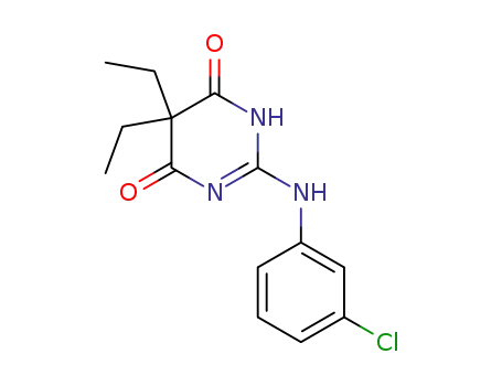 Molecular Structure of 87215-94-9 (2-[(3-chlorophenyl)amino]-5,5-diethylpyrimidine-4,6(1H,5H)-dione)