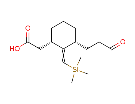 syn-2-<3-<4-(2-oxobutyl)>-2(E,Z)-<(trimethylsilyl)methylene>cyclohexyl>acetic acid