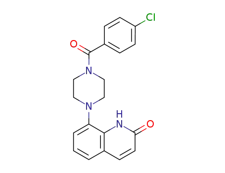 Molecular Structure of 81839-87-4 (Piperazine, 1-(4-chlorobenzoyl)-4-(1,2-dihydro-2-oxo-8-quinolinyl)-)