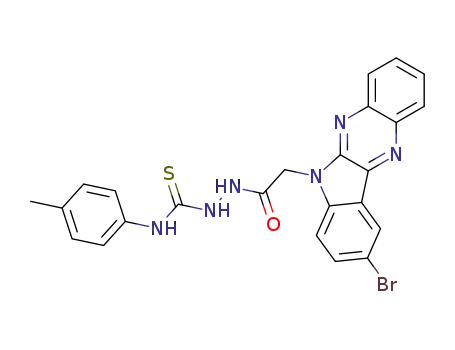 Molecular Structure of 109322-17-0 (2-[(9-bromo-6H-indolo[2,3-b]quinoxalin-6-yl)acetyl]-N-(4-methylphenyl)hydrazinecarbothioamide)
