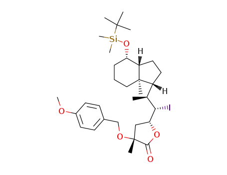 (3R,5R)-5-{(1S,2S)-2-[(1R,3aR,4S,7aR)-4-(tert-Butyl-dimethyl-silanyloxy)-7a-methyl-octahydro-inden-1-yl]-1-iodo-propyl}-3-(4-methoxy-benzyloxy)-3-methyl-dihydro-furan-2-one