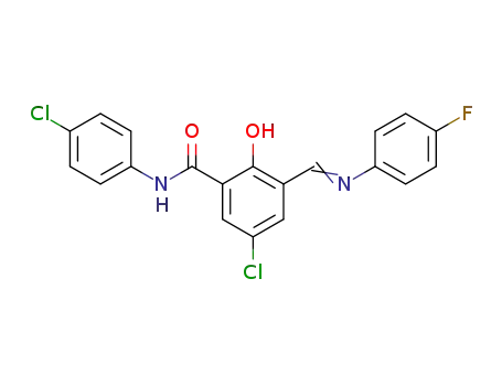 (5E)-3-chloro-N-(4-chlorophenyl)-5-{[(4-fluorophenyl)amino]methylidene}-6-oxocyclohexa-1,3-diene-1-carboxamide