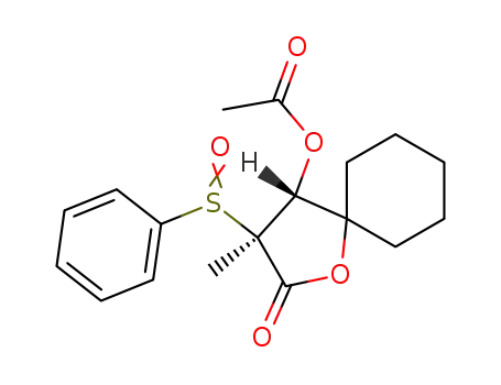 Acetic acid (3S,4R)-3-benzenesulfinyl-3-methyl-2-oxo-1-oxa-spiro[4.5]dec-4-yl ester