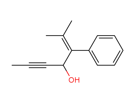 Molecular Structure of 162292-72-0 (2-Methyl-3-phenyl-hept-2-en-5-yn-4-ol)