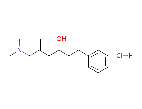 Molecular Structure of 77862-43-2 (5-Dimethylaminomethyl-1-phenyl-hex-5-en-3-ol; hydrochloride)