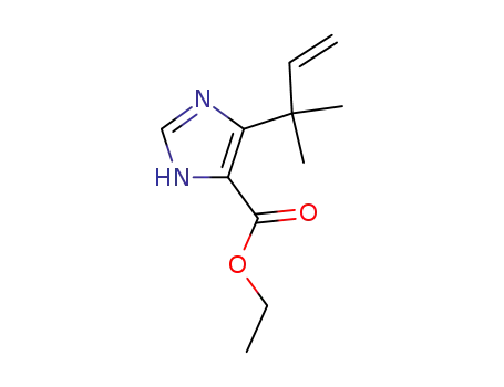 Molecular Structure of 316148-58-0 (1H-IMidazole-4-carboxylic acid, 5-(1,1-diMethyl-2-propenyl)-, ethyl ester)