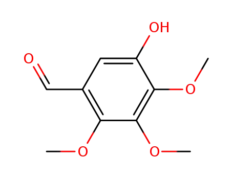 Molecular Structure of 127581-57-1 (Benzaldehyde, 5-hydroxy-2,3,4-trimethoxy-)