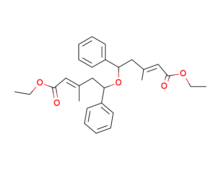 Molecular Structure of 87696-61-5 (2-Pentenoic acid, 5,5'-oxybis[3-methyl-5-phenyl-, diethyl ester)