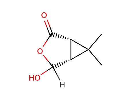 Molecular Structure of 73611-02-6 (3-Oxabicyclo[3.1.0]hexan-2-one, 4-hydroxy-6,6-dimethyl-, (1R,4R,5S)-)