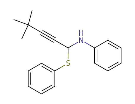 N-[4,4-Dimethyl-1-(phenylsulfanyl)pent-2-yn-1-yl]aniline