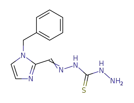 Molecular Structure of 134221-23-1 (Carbonothioic dihydrazide, ((1-(phenylmethyl)-1H-imidazol-2-yl)methylene)-)