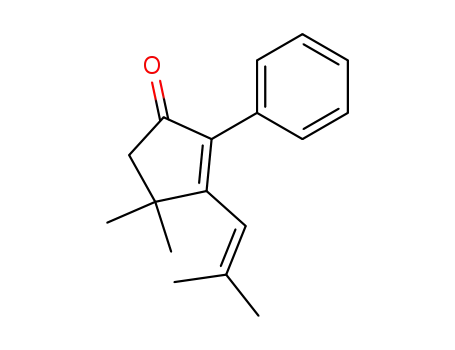 Molecular Structure of 100094-98-2 (4,4-Dimethyl-3-(2-methyl-1-propenyl)-2-phenyl-2-cyclopenten-1-on)