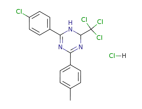 1,3,5-Triazine,
4-(4-chlorophenyl)-1,2-dihydro-6-(4-methylphenyl)-2-(trichloromethyl)-,
monohydrochloride