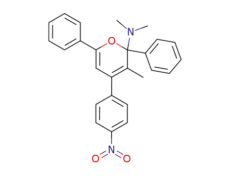 Molecular Structure of 79962-44-0 (2H-Pyran-2-amine, N,N,3-trimethyl-4-(4-nitrophenyl)-2,6-diphenyl-)