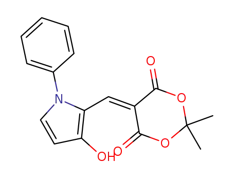 Molecular Structure of 153705-03-4 (5-<(3-hydroxy-1-phenylpyrrol-2-yl)methylene>-2,2-dimethyl-1,3-dioxane-4,6-dione)