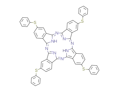 Molecular Structure of 77474-65-8 (2,9,16,23-TETRAKIS(PHENYLTHIO)-29H,*31H- PHTHALOCYAN)