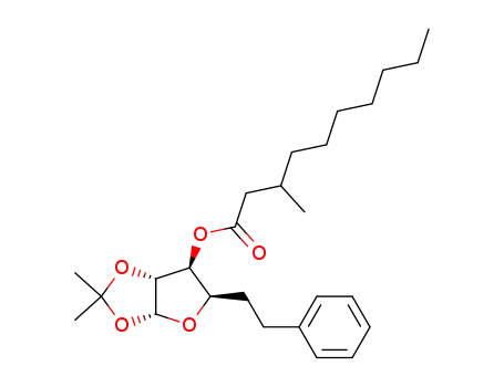 3-Methyl-decanoic acid (3aR,5R,6S,6aR)-2,2-dimethyl-5-phenethyl-tetrahydro-furo[2,3-d][1,3]dioxol-6-yl ester
